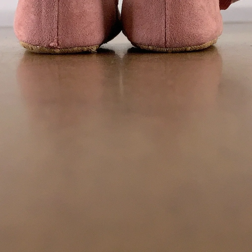 Old Navy Baby Girl Size 0-3 Months Pink Faux-Suede Bow-Tie Ballet Flat NWT *Flaw